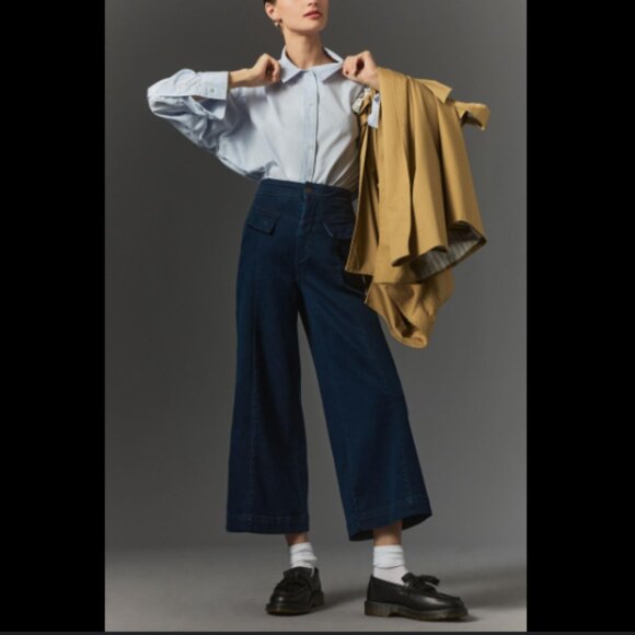 Brand New Pilcro A-Line Utility High Rise Cropped Jeans - Picture 4 of 10